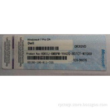 COA Label Windows Product Key Sticker For Windows 7 Pro OA